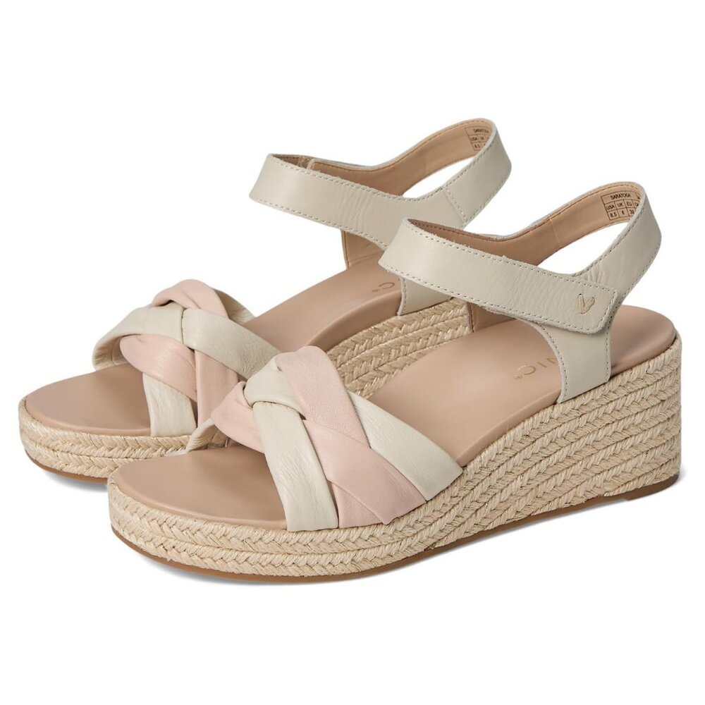 BNIB Vionic Saratoga Wedge Sandal - Cream/Cameo Rose